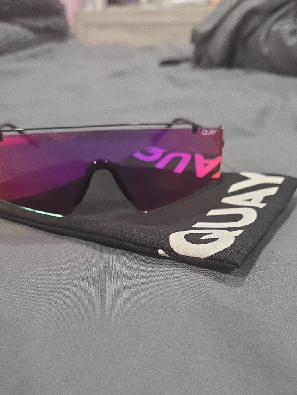 Quay Australia Shield Sunglasses in Purple Gradient - Picture 10 of 12